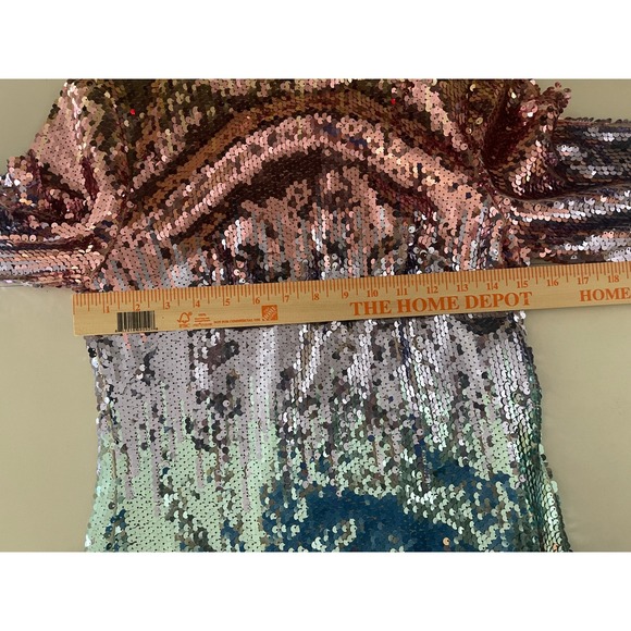 Aidan Mattox Sequin Party Long Sleeve Dress Size 4 Ombre Rose Gold Mini NWT‎ - Picture 12 of 12
